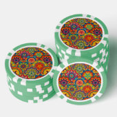 Funky Retro Colorful Mandala Pattern Pokerchips (Stapel)