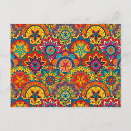 Funky Retro Colorful Mandala Pattern Postkarte