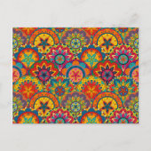 Funky Retro Colorful Mandala Pattern Postkarte (Vorderseite)