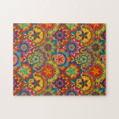 Funky Retro Colorful Mandala Pattern Puzzle (Horizontal)