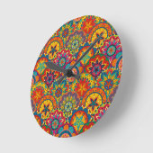 Funky Retro Colorful Mandala Pattern Runde Wanduhr (Winkel)