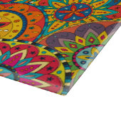 Funky Retro Colorful Mandala Pattern Schneidebrett (Ecke)