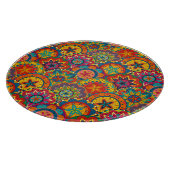 Funky Retro Colorful Mandala Pattern Schneidebrett (Ecke)