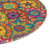 Funky Retro Colorful Mandala Pattern Schneidebrett (Ecke)