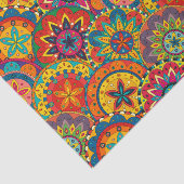 Funky Retro Colorful Mandala Pattern Seidenpapier (Ausschnitt)