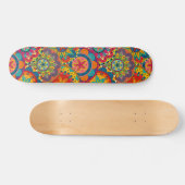 Funky Retro Colorful Mandala Pattern Skateboard (Horizontal)