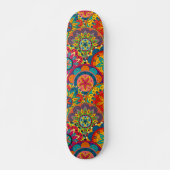 Funky Retro Colorful Mandala Pattern Skateboard (Vorne)