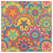 Funky Retro Colorful Mandala Pattern Stoff (Nahaufnahme)