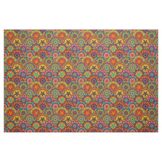 Funky Retro Colorful Mandala Pattern Stoff (Fat Quarter (45,7 x 55,9 cm))