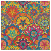 Funky Retro Colorful Mandala Pattern Stoff (Nahaufnahme)