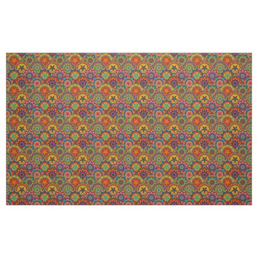 Funky Retro Colorful Mandala Pattern Stoff (Fat Quarter (45,7 x 55,9 cm))