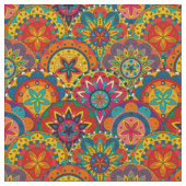 Funky Retro Colorful Mandala Pattern Stoff (Nahaufnahme)