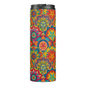 Funky Retro Colorful Mandala Pattern Thermosbecher (Rückseite)