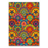 Funky Retro Colorful Mandala Pattern Tischnummer (Rückseite)