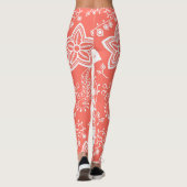 Funky Retro Cool Moderne Blume Art Pattern Leggings (Rückseite)