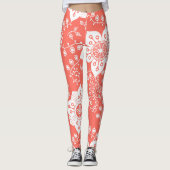 Funky Retro Cool Moderne Blume Art Pattern Leggings (Vorderseite)
