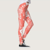 Funky Retro Cool Moderne Blume Art Pattern Leggings (Rechts)