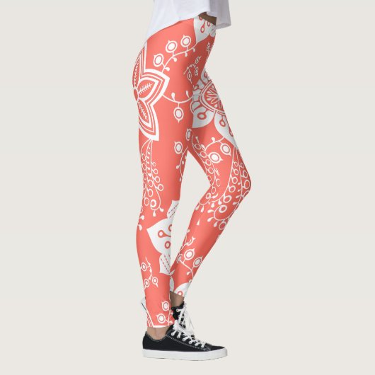 Funky Retro Cool Moderne Blume Art Pattern Leggings (Rechts)
