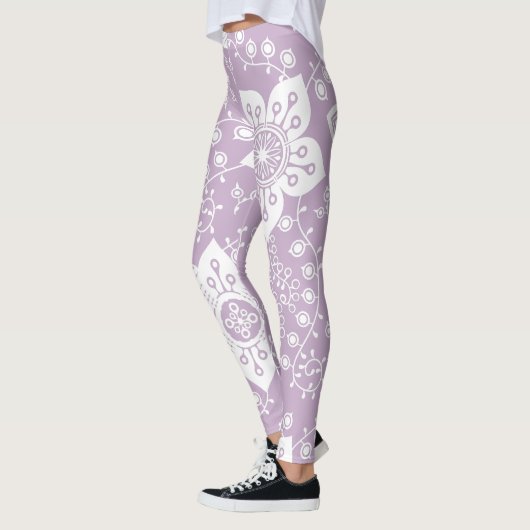 Funky Retro Cool Moderne Blume Art Pattern Leggings (Links)