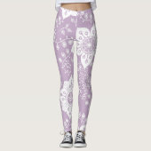 Funky Retro Cool Moderne Blume Art Pattern Leggings (Vorderseite)