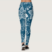 Funky Retro Cool Moderne Blume Art Pattern Leggings (Rückseite)