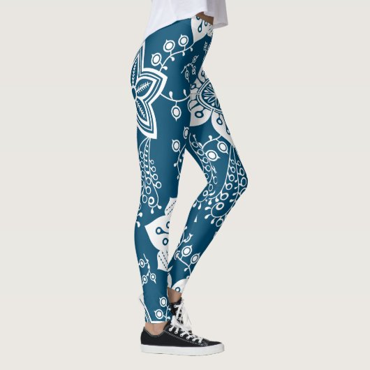 Funky Retro Cool Moderne Blume Art Pattern Leggings (Rechts)