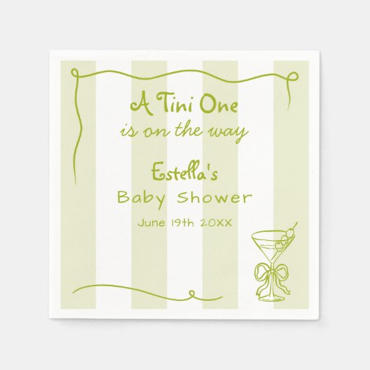 Funky Retro Doodle Dirty Martini Babydusche Serviette (Vorderseite)