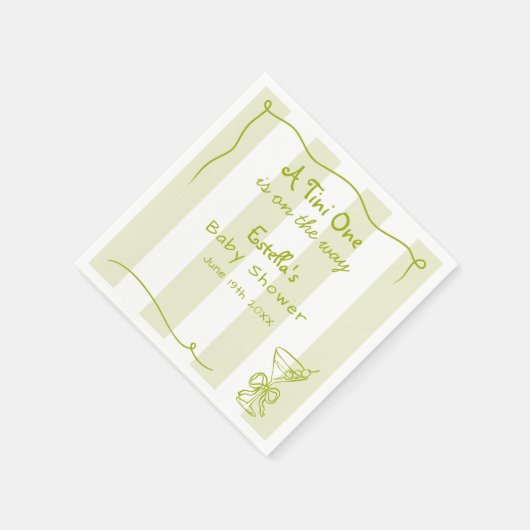 Funky Retro Doodle Dirty Martini Babydusche Serviette (Ecke)