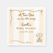 Funky Retro Doodle Espresso Martini Babydusche Serviette (Vorderseite)