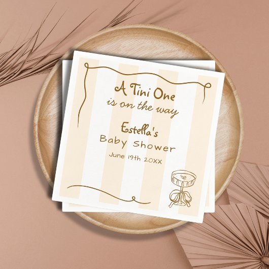 Funky Retro Doodle Espresso Martini Babydusche Serviette