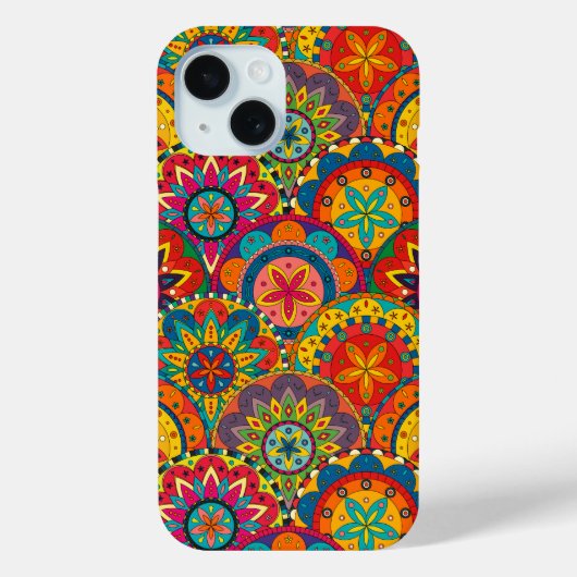 Funky Retro Farbige Mandala-Muster Case-Mate iPhone Hülle (Rückseite)