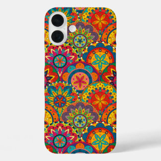 Funky Retro Farbige Mandala-Muster iPhone 16 Plus Hülle