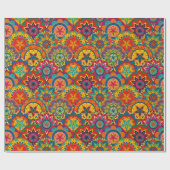 Funky Retro Farbige Mandala-Muster Geschenkpapier (Flach)