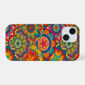 Funky Retro Farbige Mandala-Muster iPhone 15 Hülle (Rückseite (Horizontal))