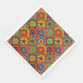 Funky Retro Farbige Mandala Muster Serviette (Ecke)