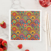 Funky Retro Farbige Mandala Muster Serviette (Beispiel)