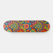 Funky Retro Farbige Mandala-Muster Skateboard (Horizontal)