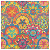 Funky Retro Farbige Mandala-Muster Stoff (Nahaufnahme)