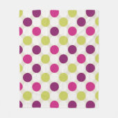 Funky Retro Green and Purple Dots Fleecedecke (Vorderseite)
