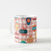 Funky Retro Groovy Vintag nostalgische Weihnachten Kaffeetasse (Vorderseite Links)
