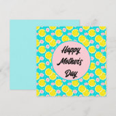 Funky retro helle Zitrone Muttertag Einladung (Vorne/Hinten)