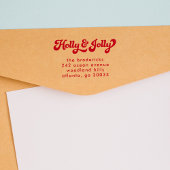 Funky Retro Holly Jolly Rücksendeadresse Permastempel
