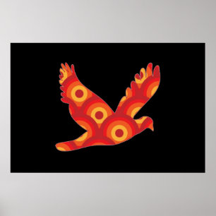 Funky Retro-Kreis-Adlerposter Poster