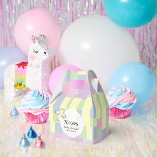 Funky Retro Kubismus Storch Lieferung Babyparty Geschenkschachtel