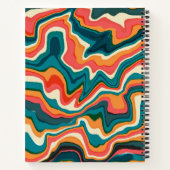 Funky Retro Künstlerischer Marmor Swirl Ebru Notizblock (Rückseite)