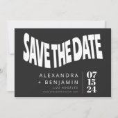Funky Retro Mod Einzigartiges Schwarzweiß-Foto Save The Date (Vorderseite)
