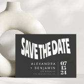 Funky Retro Mod Einzigartiges Schwarzweiß-Foto Save The Date