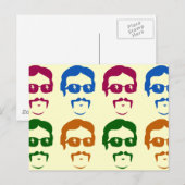 Funky Retro Mustache Man Postkarte (Vorne/Hinten)