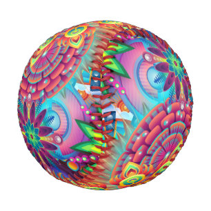 Funky Retro Muster Abstrakt Bohemisch Baseball