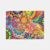 Funky Retro Muster Abstrakt Bohemisch Fleecedecke (Vorderseite (Horizontal))
